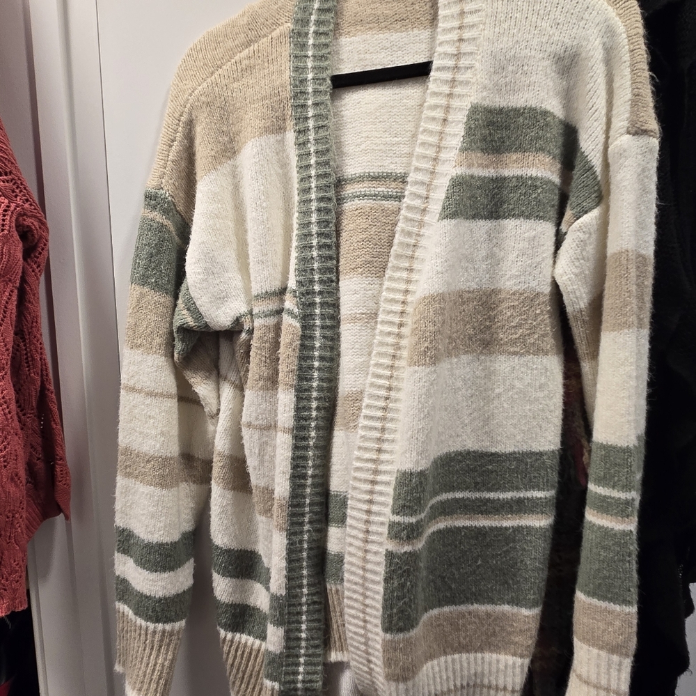 Striped Cardigan Sweater